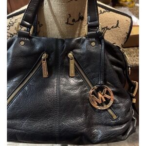 Michael Kors Portland Black Leather  Satchel Handbag ***no long strap***